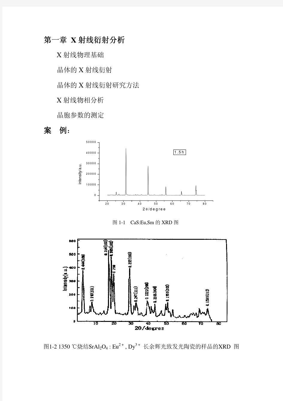 第一章 X射线衍射分析