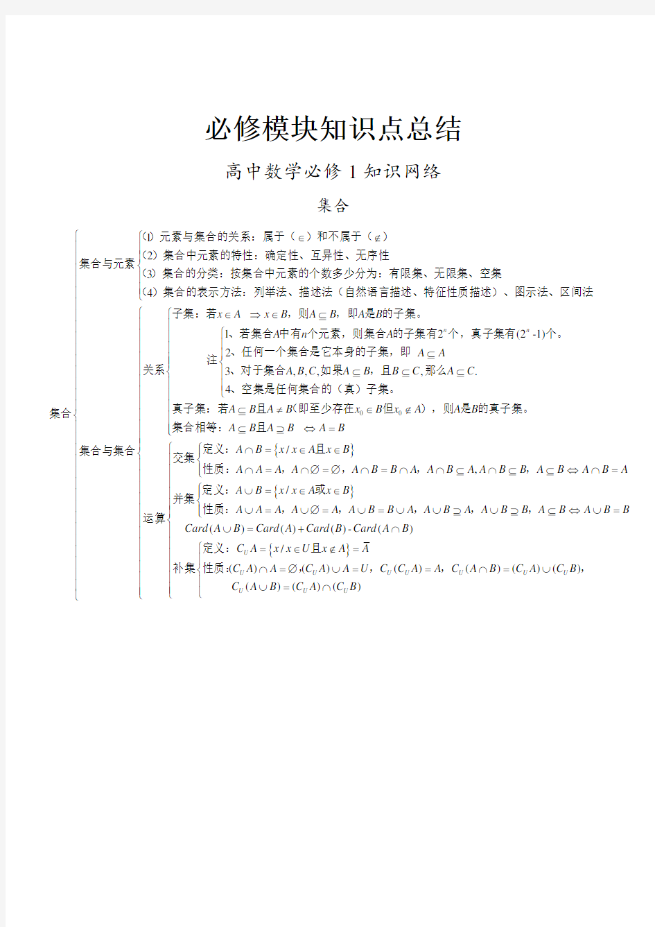 高考理科数学知识点总结