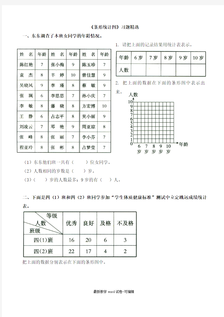 条形统计图习题