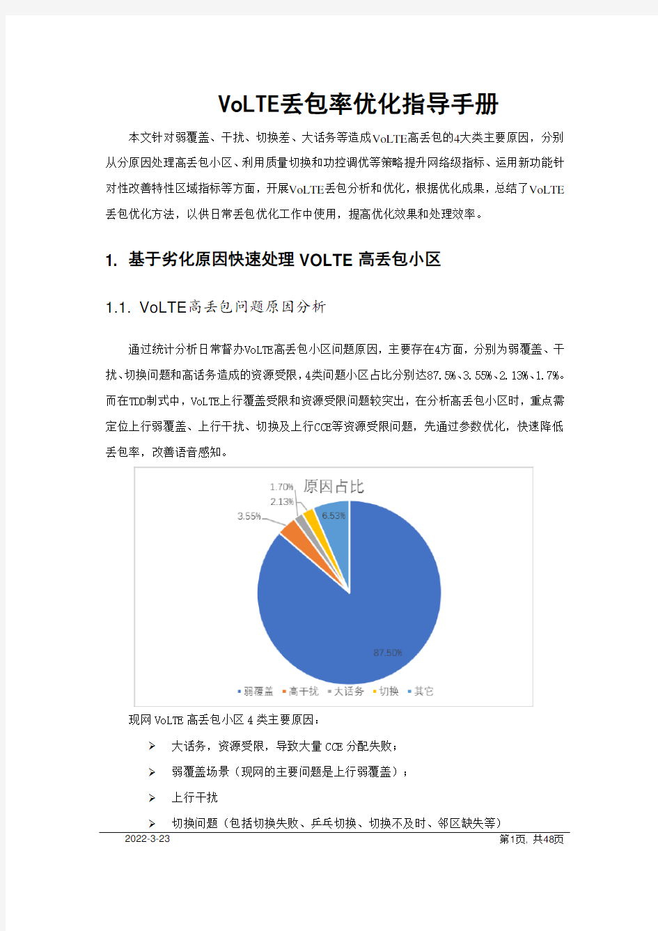 (完整版)安徽：VoLTE丢包率优化指导手册(1010)