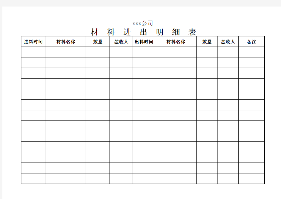 材料进出明细表