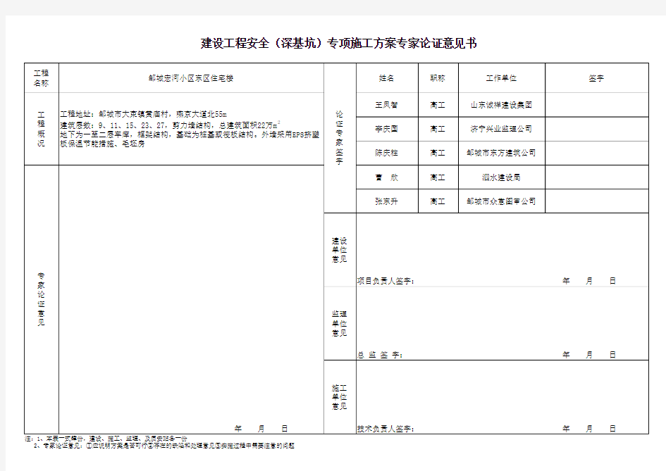 专家论证意见书