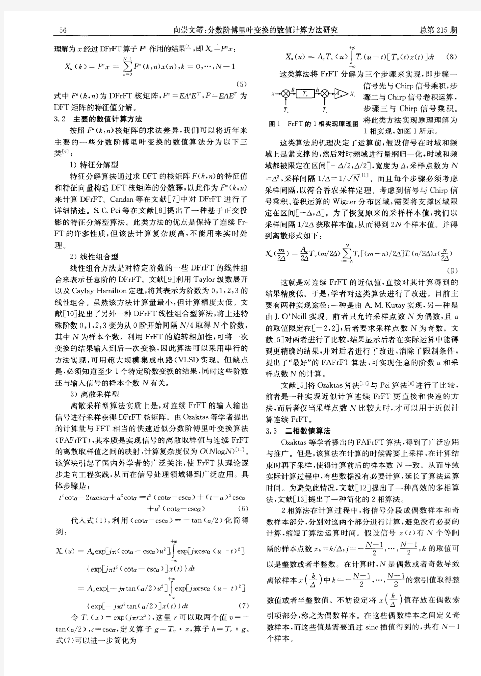 分数阶傅里叶变换的数值计算方法研究