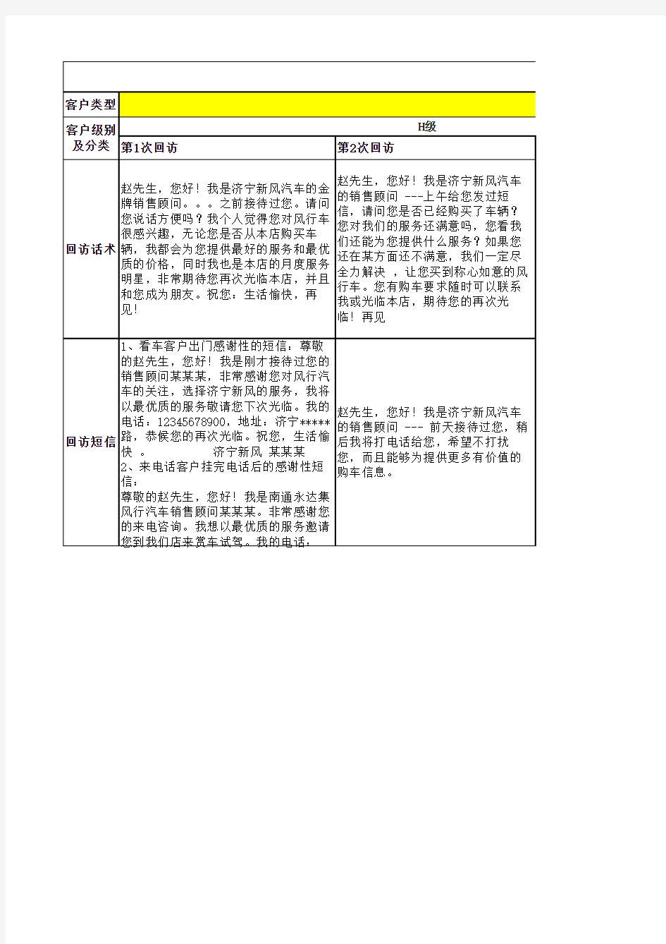 《客户回访制度及话术办法》