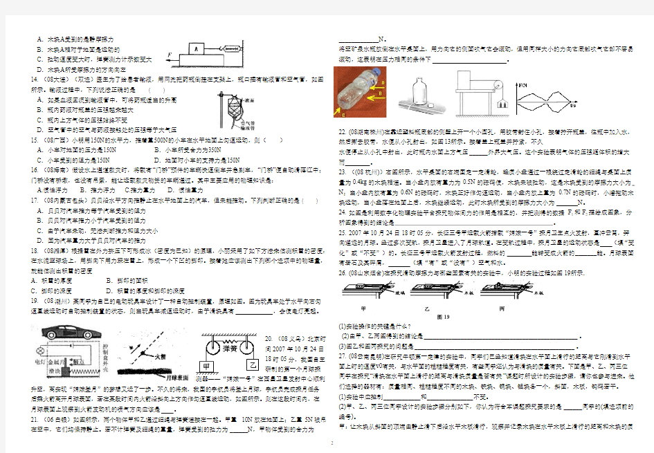 教科版初二物理下册易错题汇总