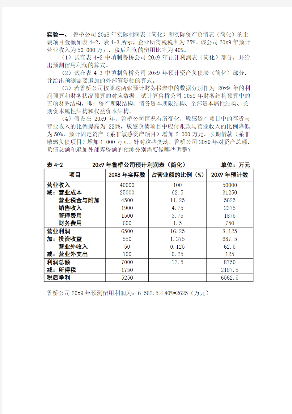 公司理财综合模拟