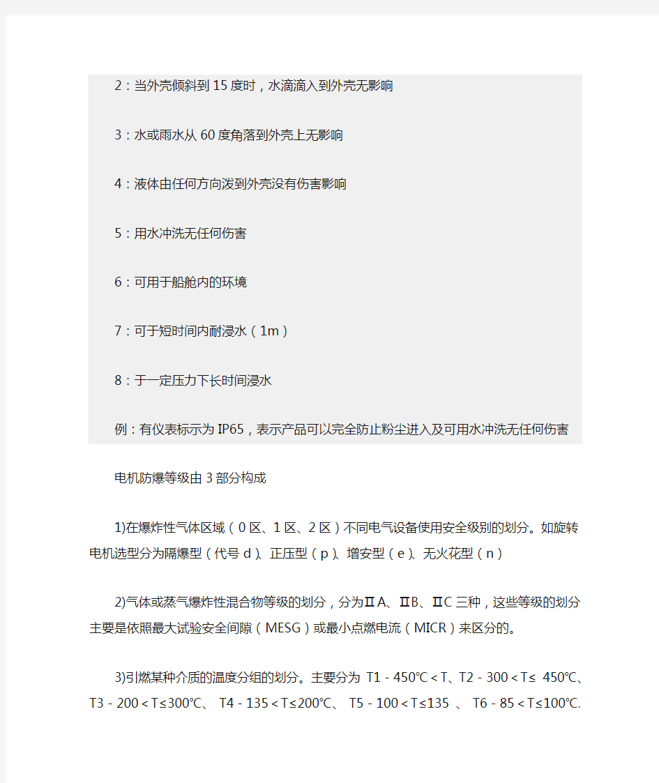 电机防护等级IP表示什么意思