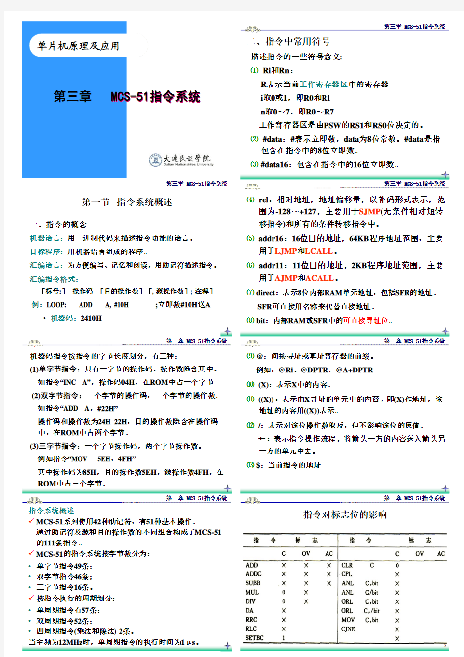 51单片机 第三章 指令系统