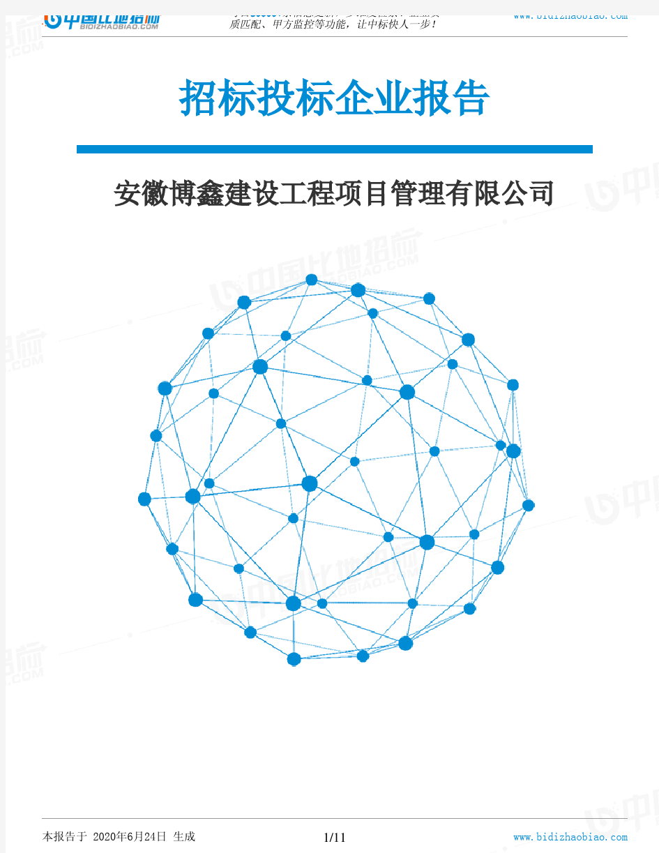 安徽博鑫建设工程项目管理有限公司-招投标数据分析报告