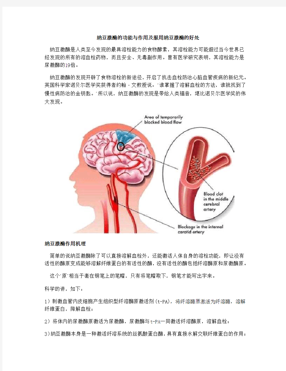 纳豆激酶的功能与作用及服用纳豆激酶的好处