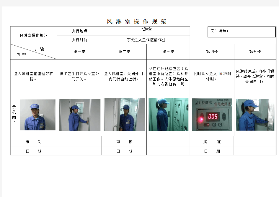 无尘车间风淋室作业指导书