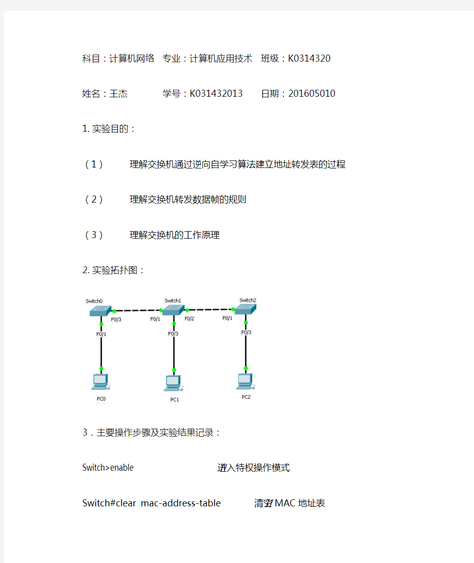 交换机工作原理