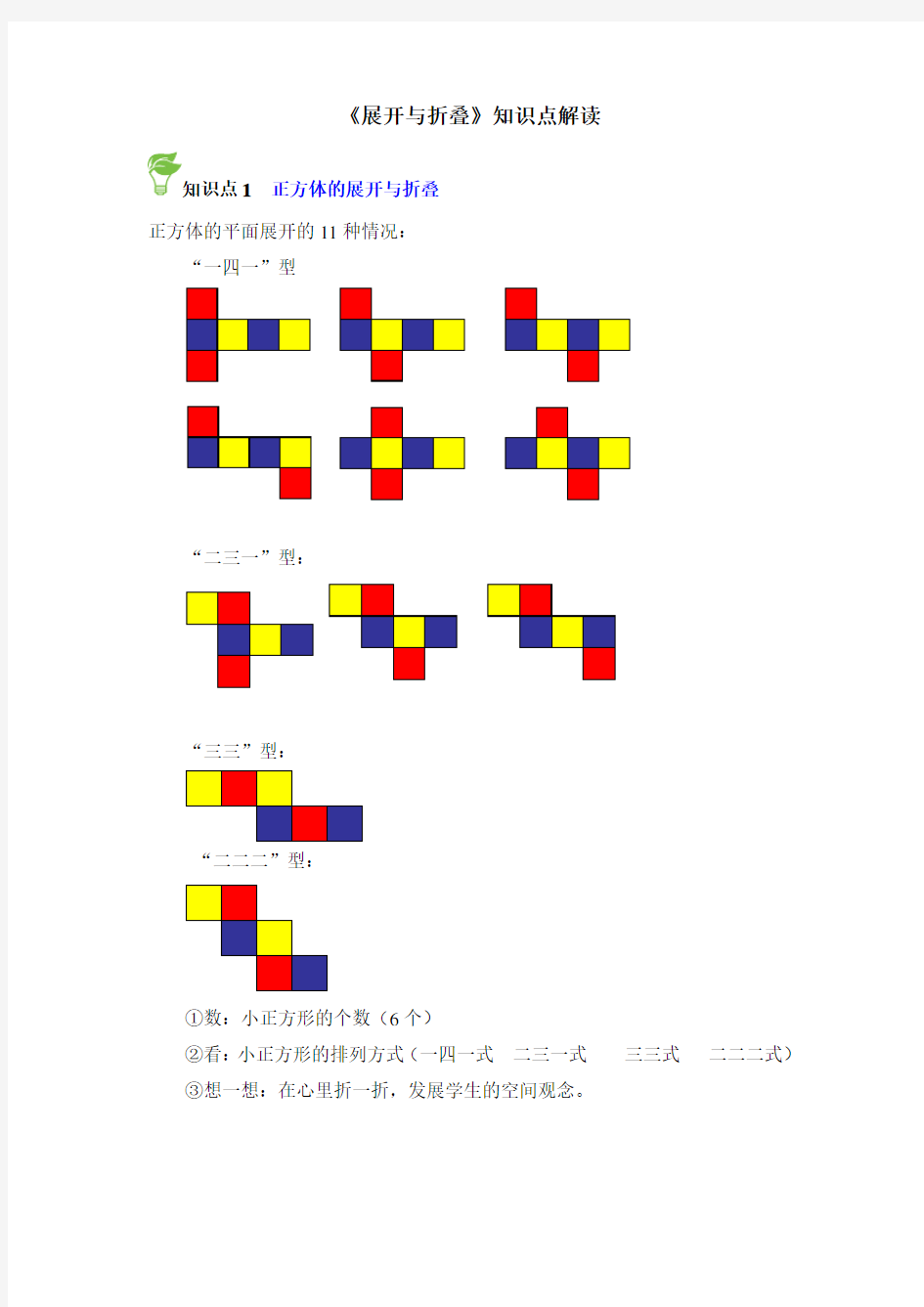 七年级数学上册第1章《展开与折叠》知识点解读(北师大版)