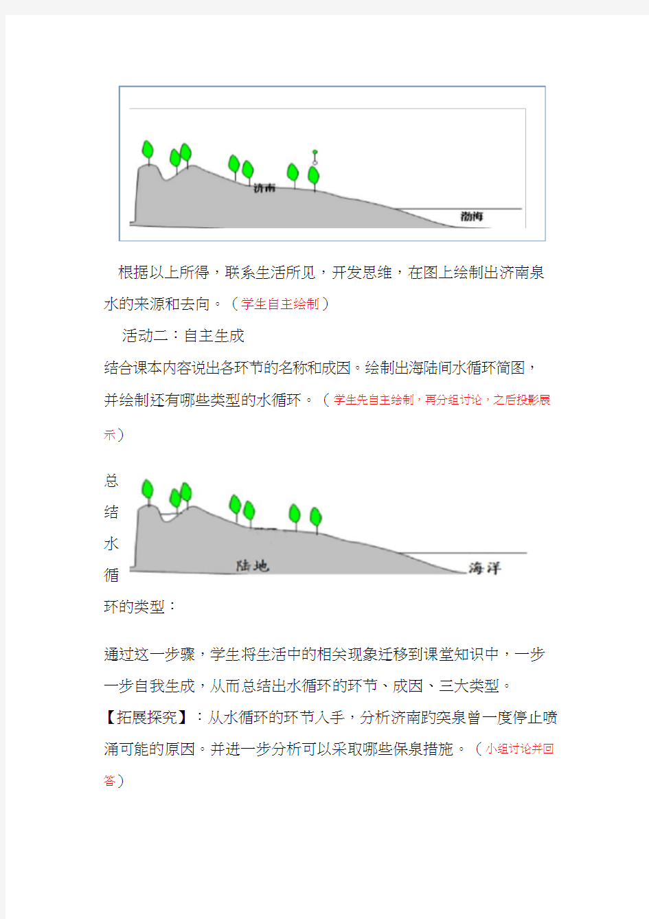 高中地理《水循环1》优质课教案、教学设计