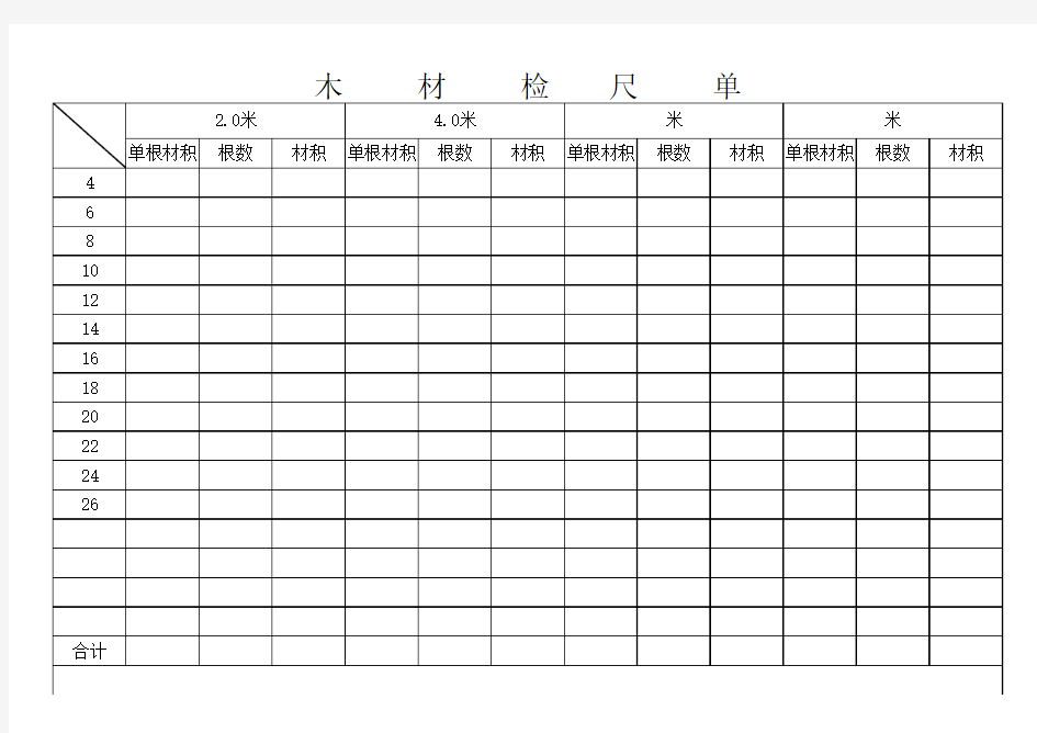 木材检尺单
