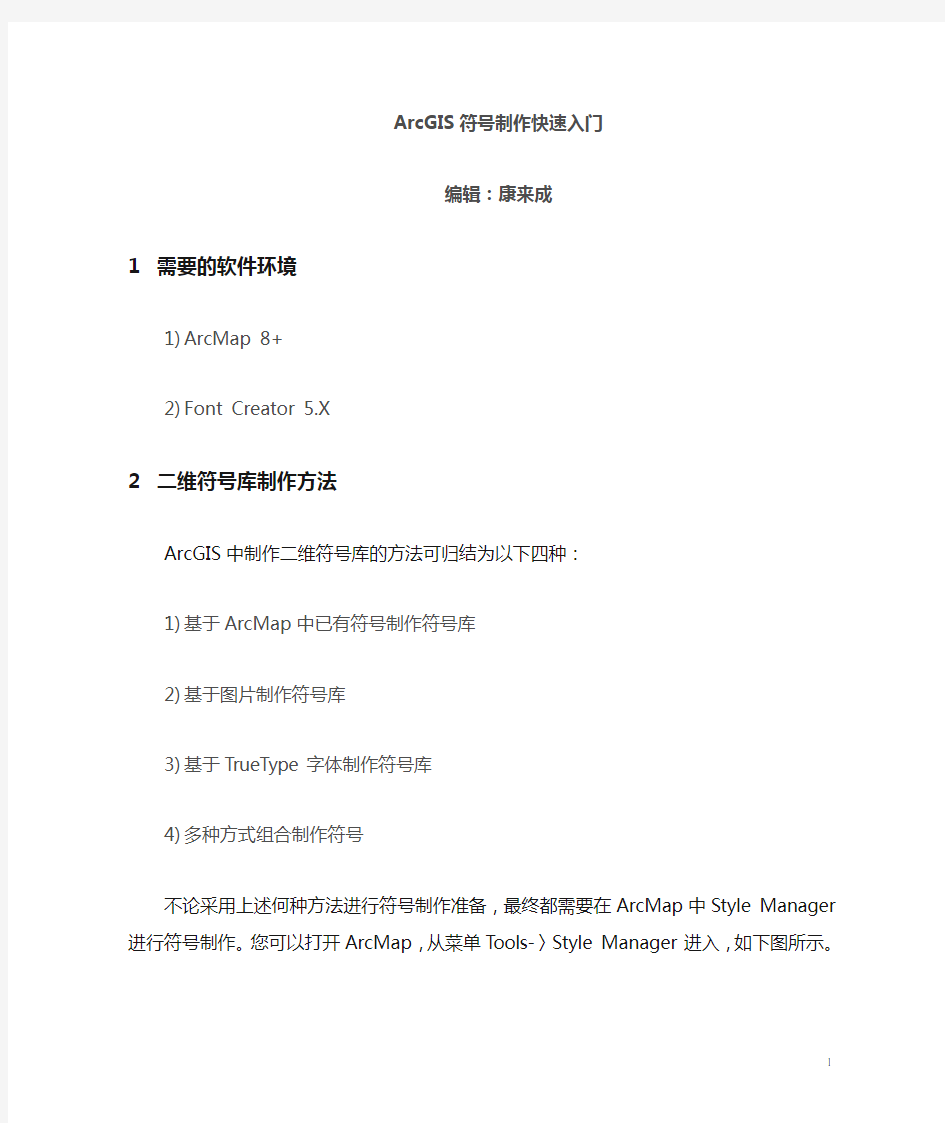 ArcGIS符号库制作方法