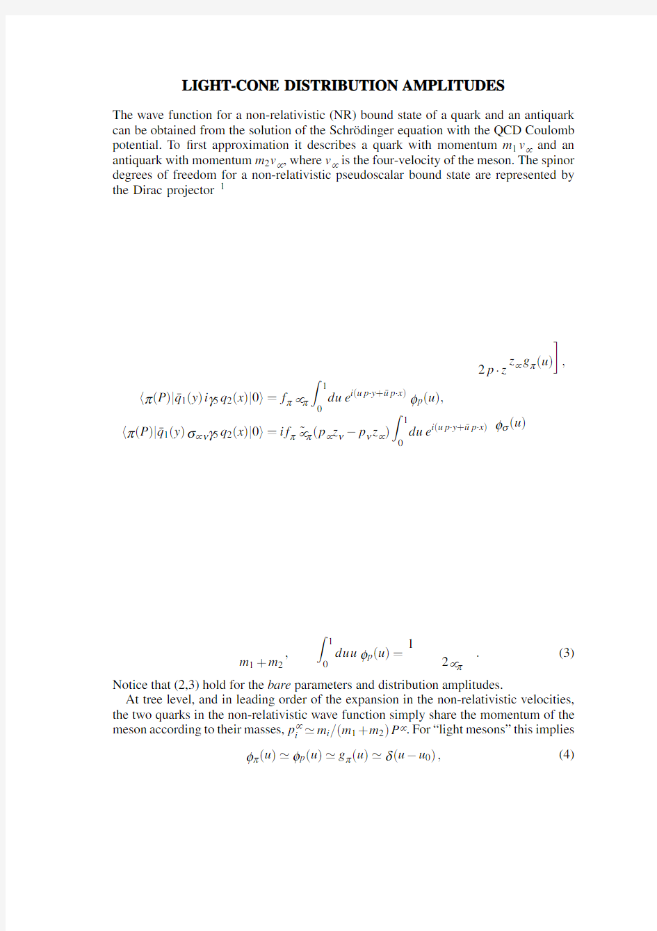 Light-Cone Distribution Amplitudes for Non-Relativistic Bound States