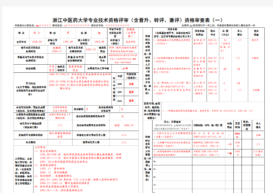 浙江中医药大学(定级、晋升、转评、兼评)专业技术职务