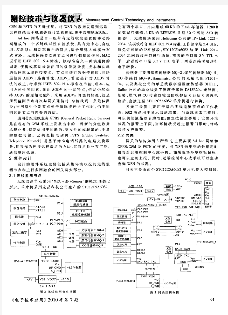 多网融合的环境状况远程实时监测系统设计