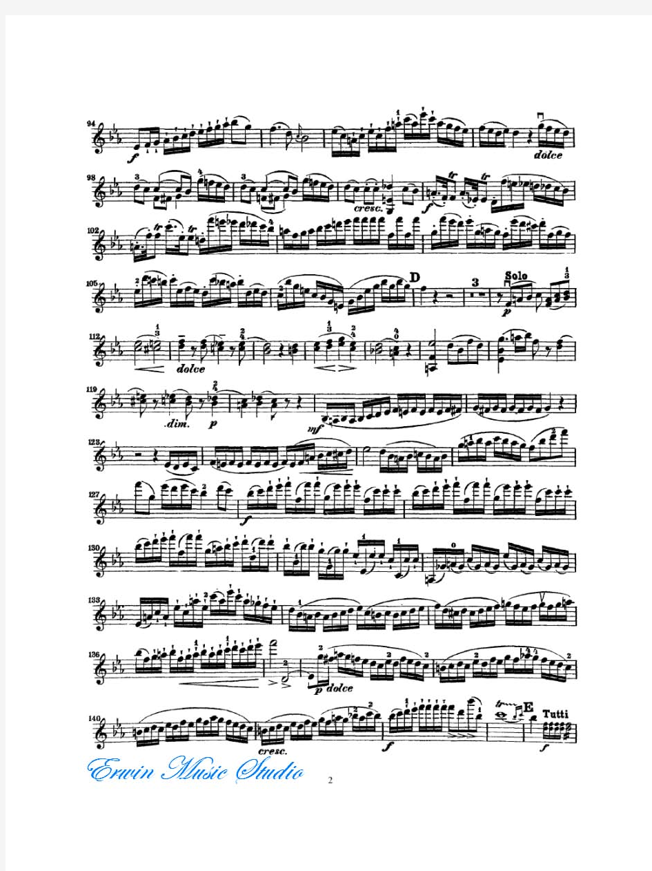 Ciolin  莫扎特《降E大调第六小提琴协奏曲》K. 268 小提琴曲谱+钢琴伴奏曲谱Wolfgang Amadeus Mozart