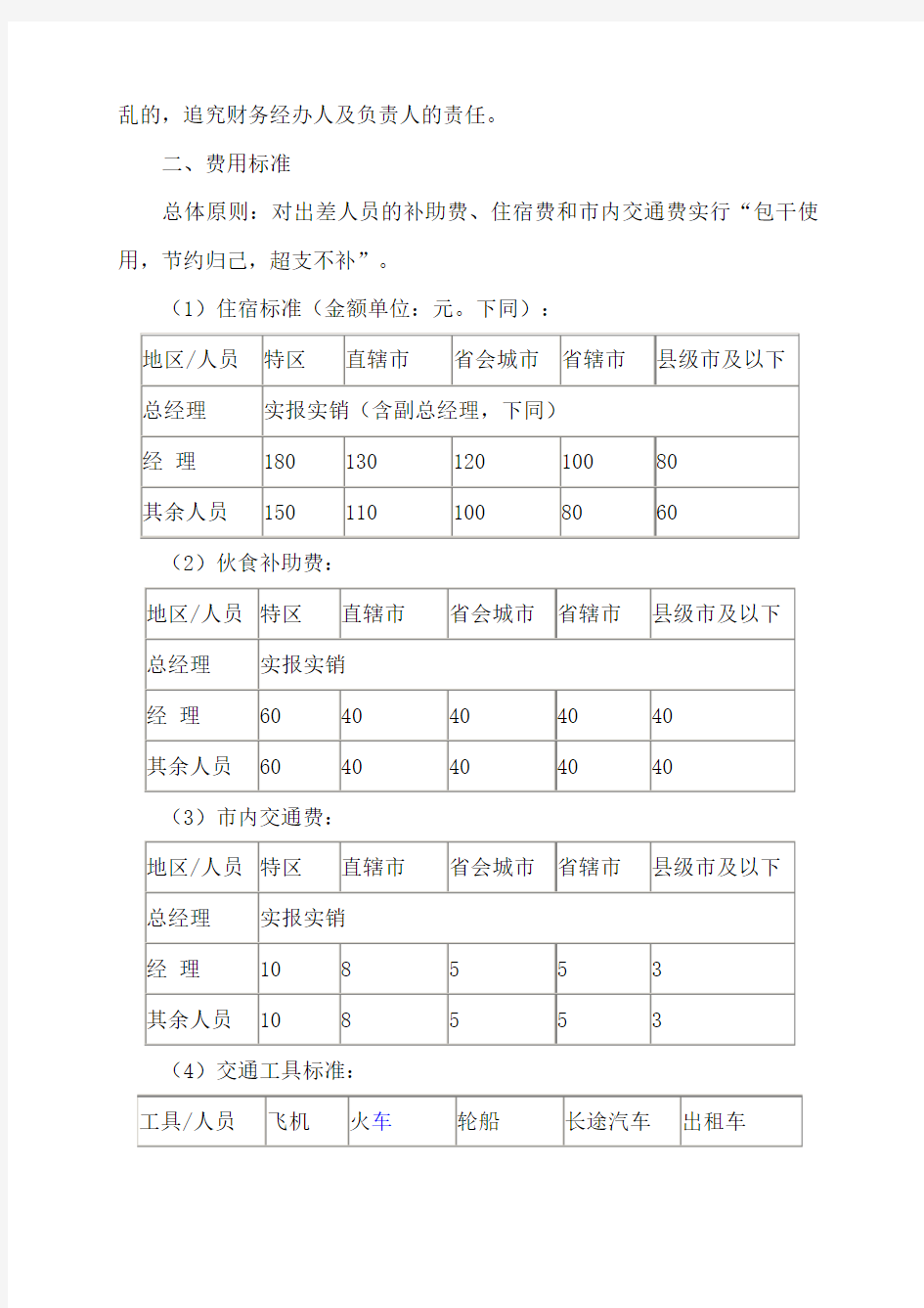 某企业差旅费报销管理制度范本