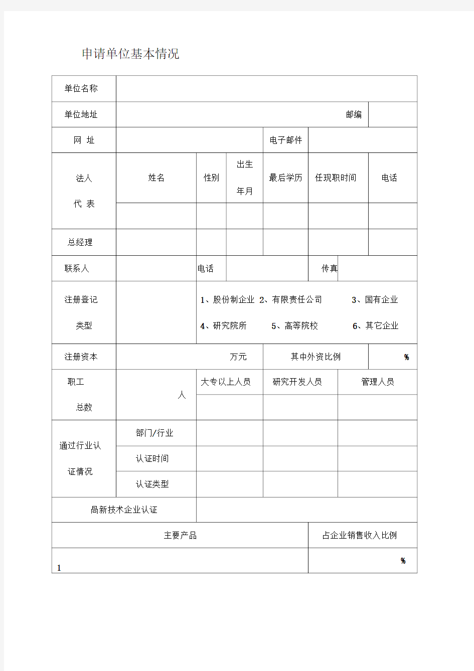 创新基金项目申请书