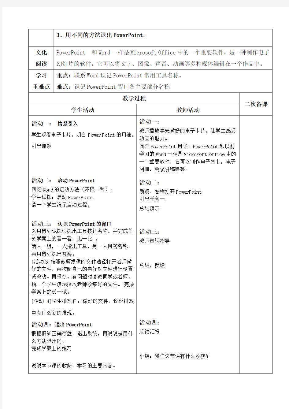 小学信息技术五年级下册第七课《制作幻灯片的软件》教案