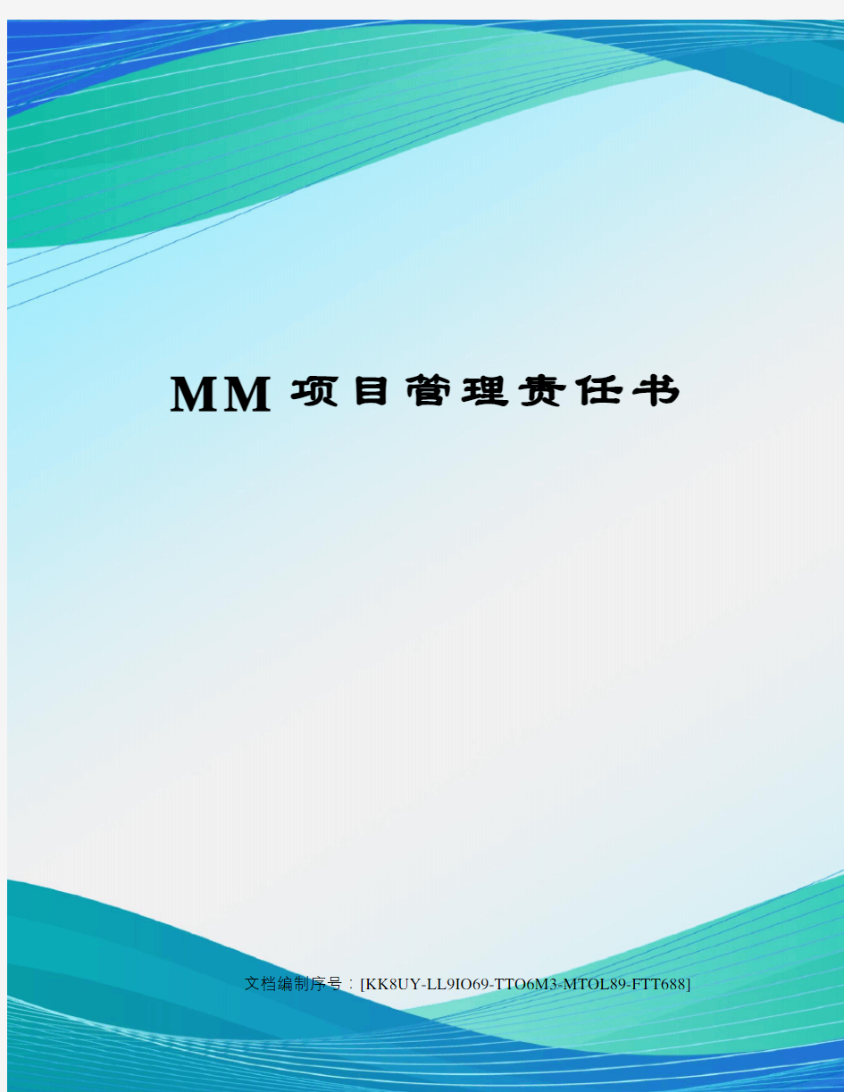 MM项目管理责任书