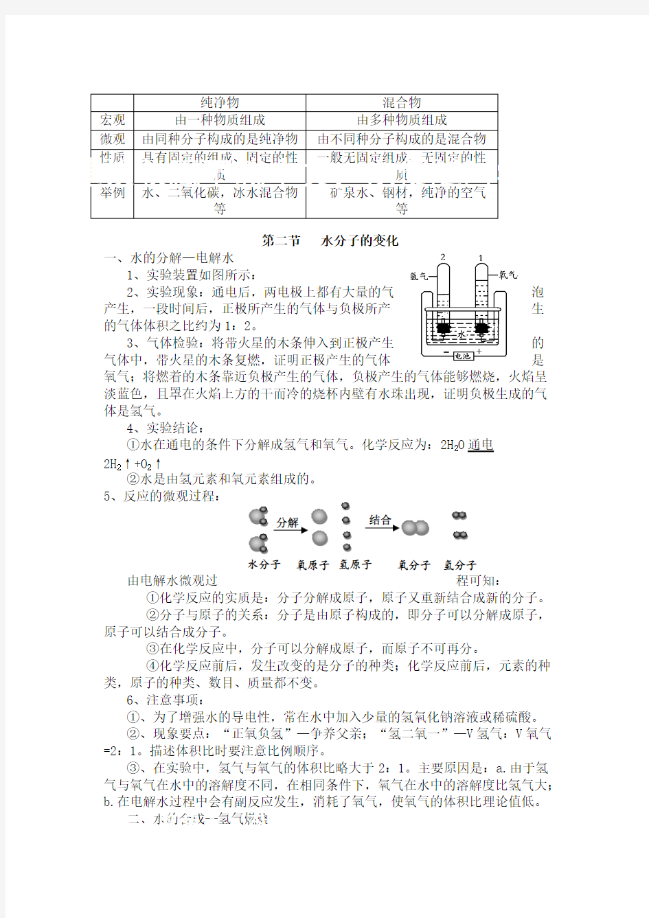 (完整版)九年级化学探秘水世界知识点,推荐文档