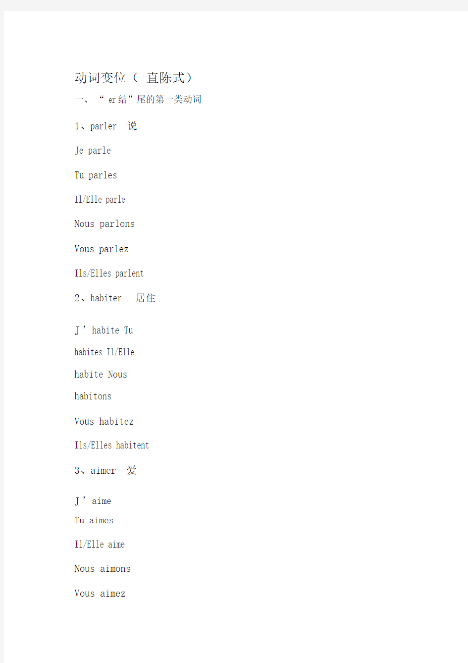 法语动词变位初级个人整理.docx
