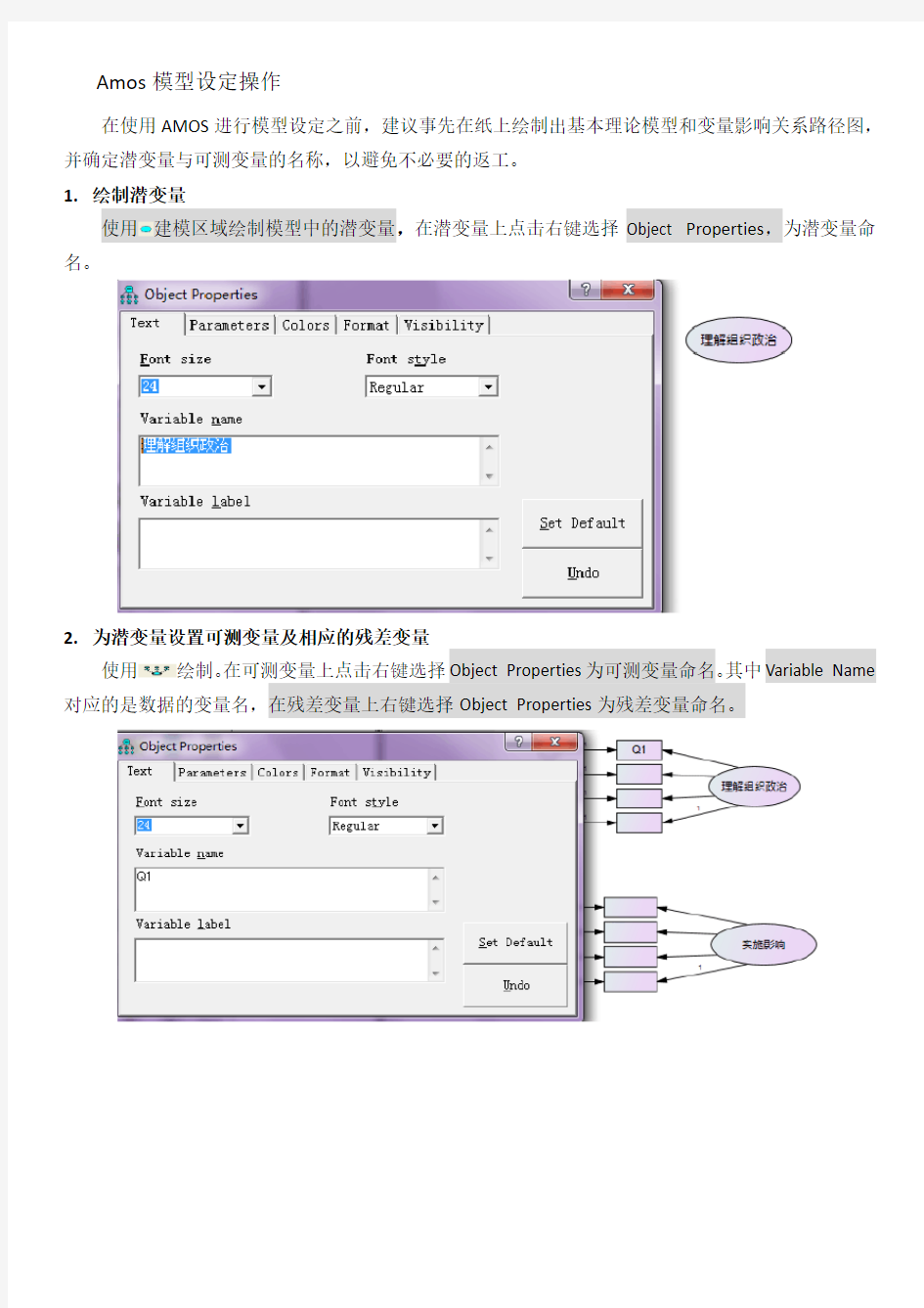 AMOS 结构方程模型分析