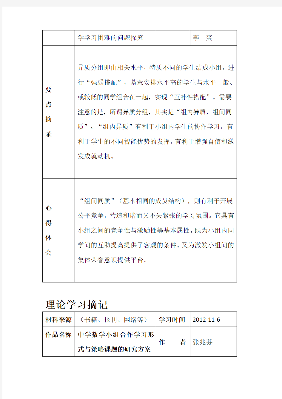 理论学习摘要