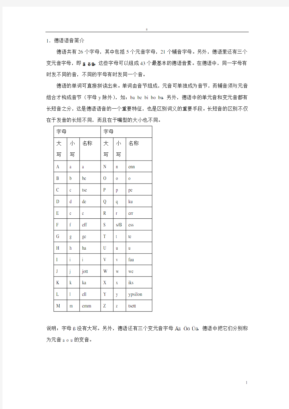 德语发音总结