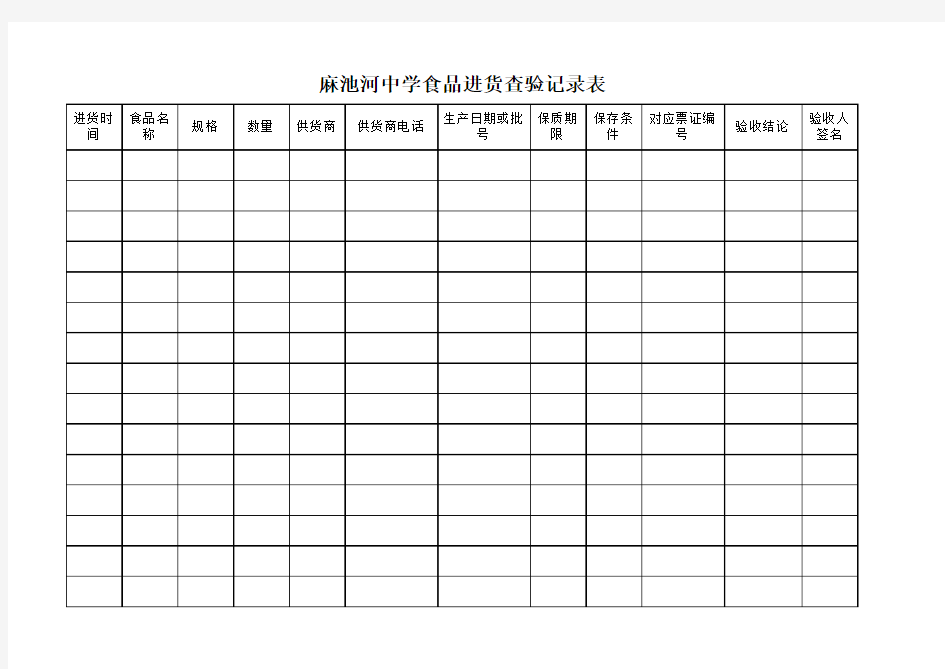 食品进货查验记录表