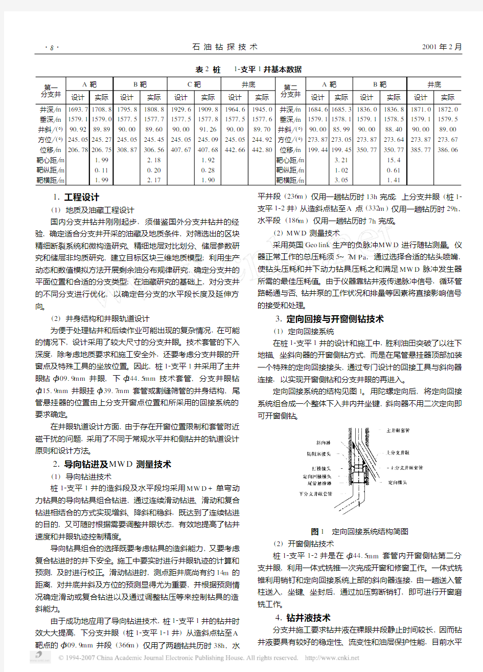 国内第一口分支水平井钻井技术