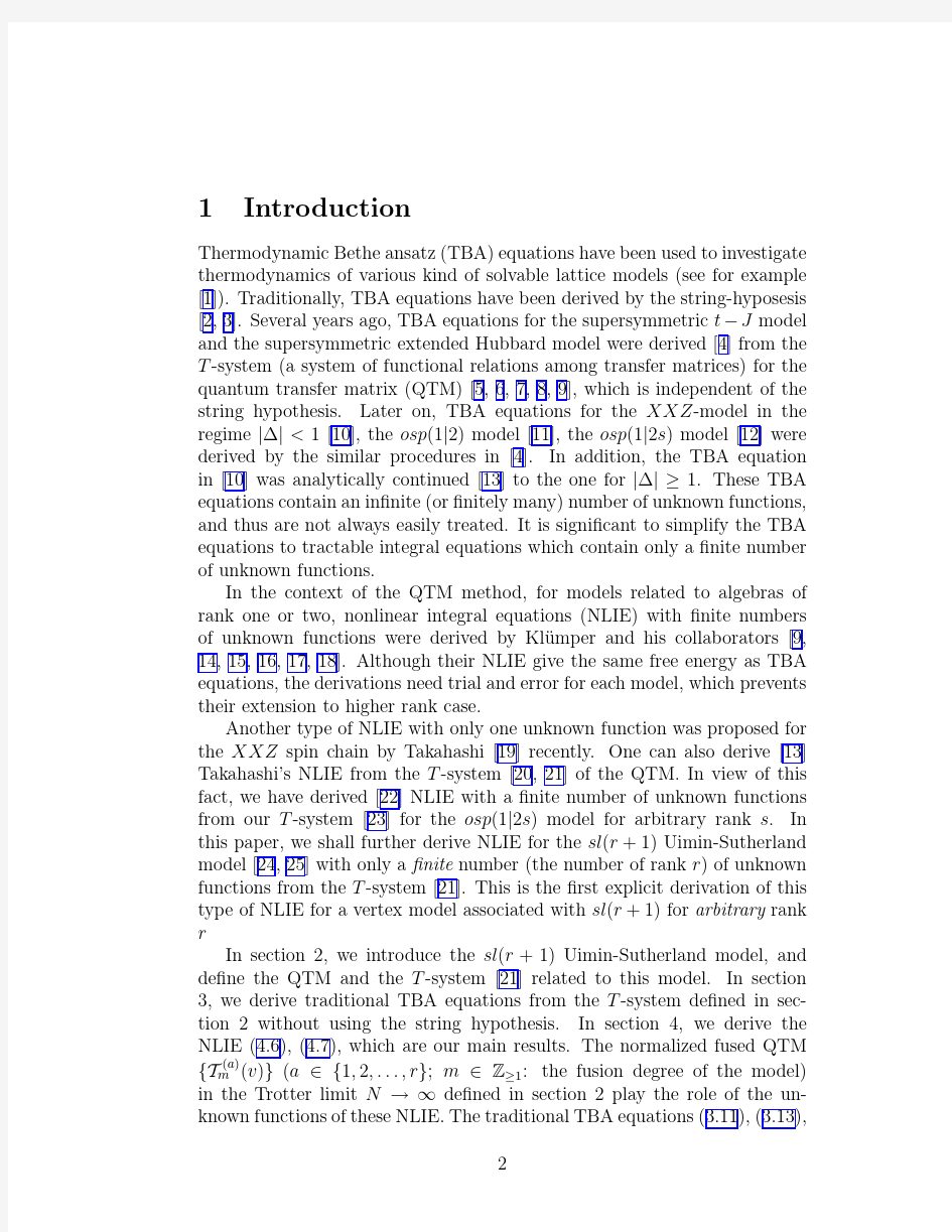 Nonlinear integral equations for thermodynamics of the sl(r+1) Uimin-Sutherland model