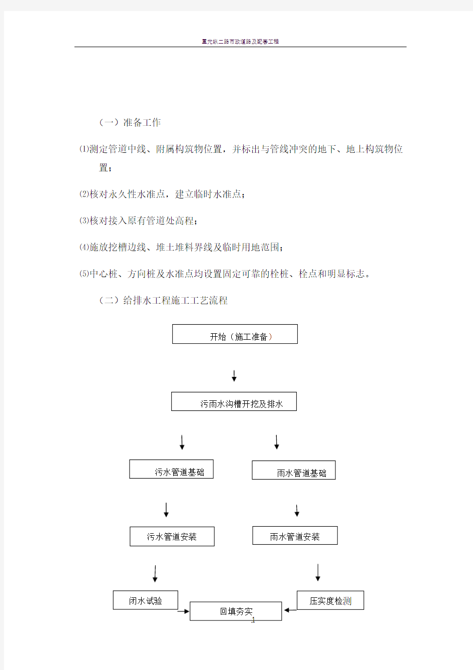 市政排水管道施工方案