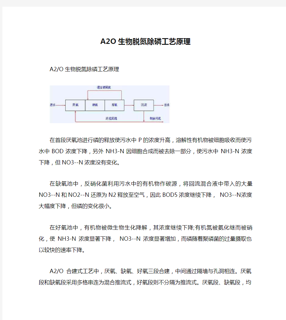 A2O生物脱氮除磷工艺原理