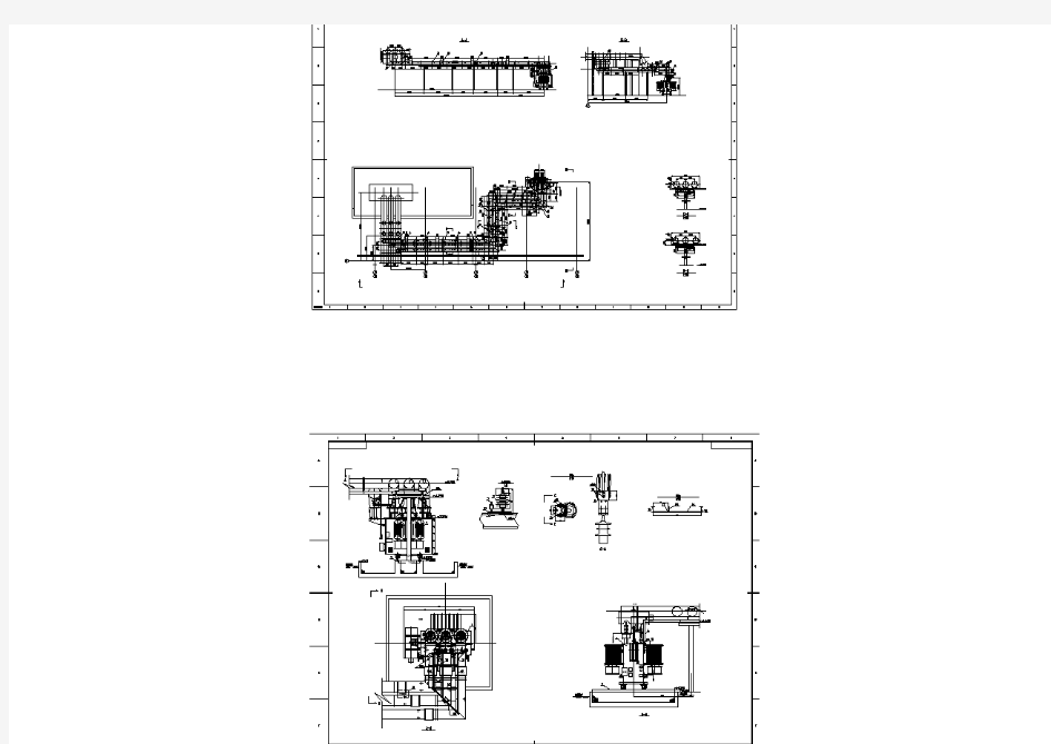 高压变压器以及封闭母线布置安装cad设计方案图