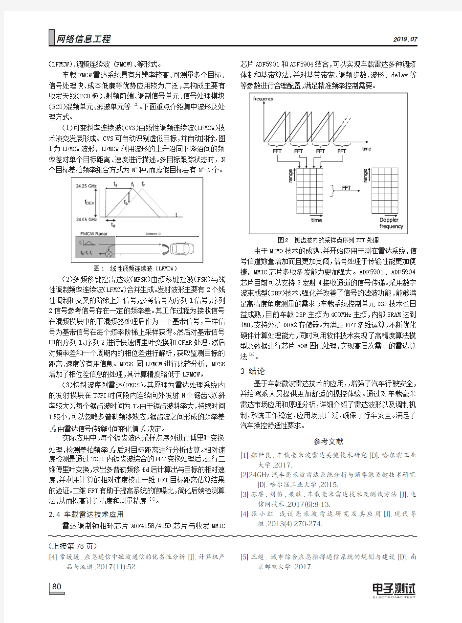 车载毫米波雷达应用研究