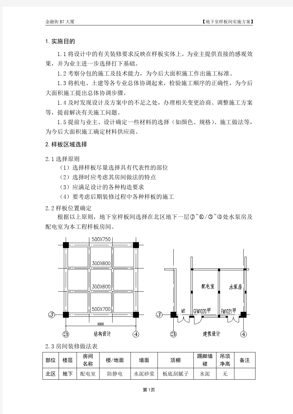 样板间施工方案