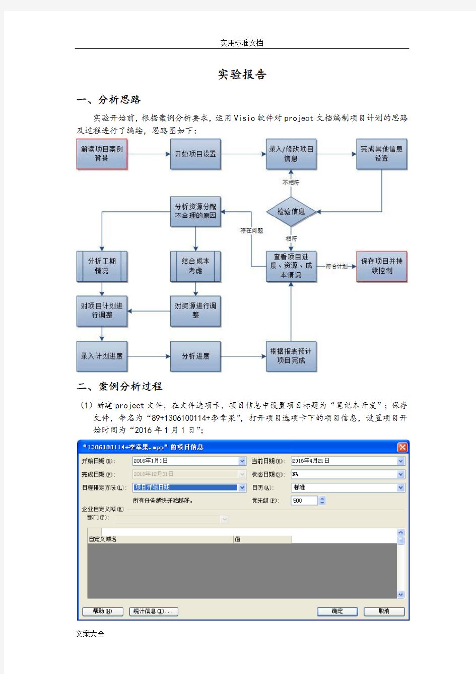 project实验报告材料