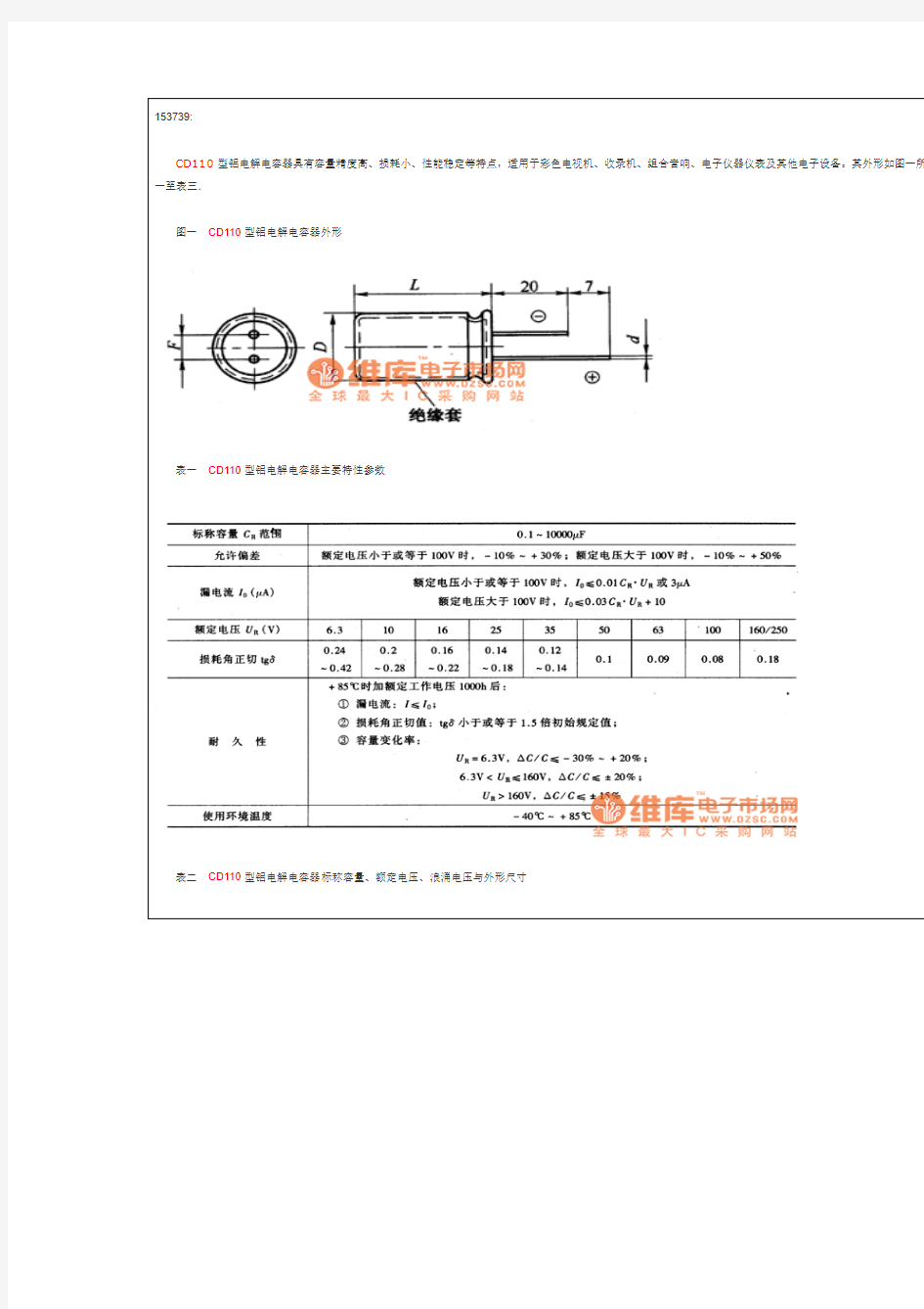 CD110电解电容型号尺寸对照表