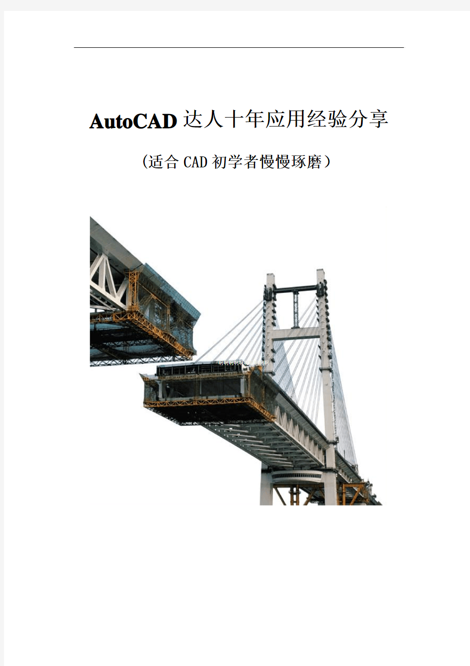 AutoCAD达人十年应用经验分享(适合CAD初学者慢慢琢磨)