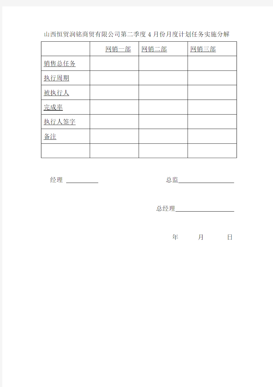 月度计划任务管理办法及实施