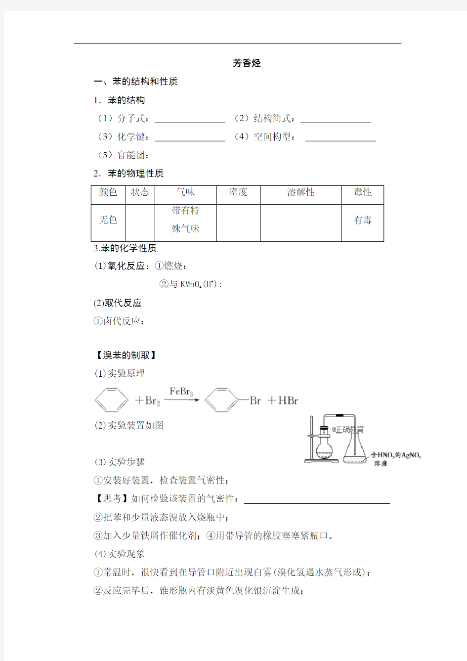 作业二《芳香烃》主要知识回顾