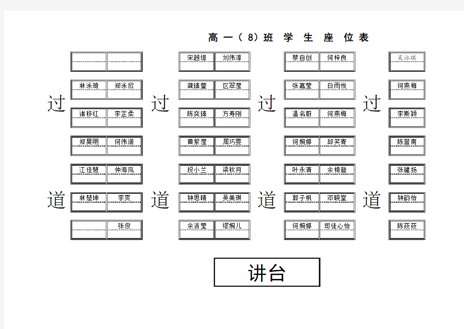 班级座位表格式