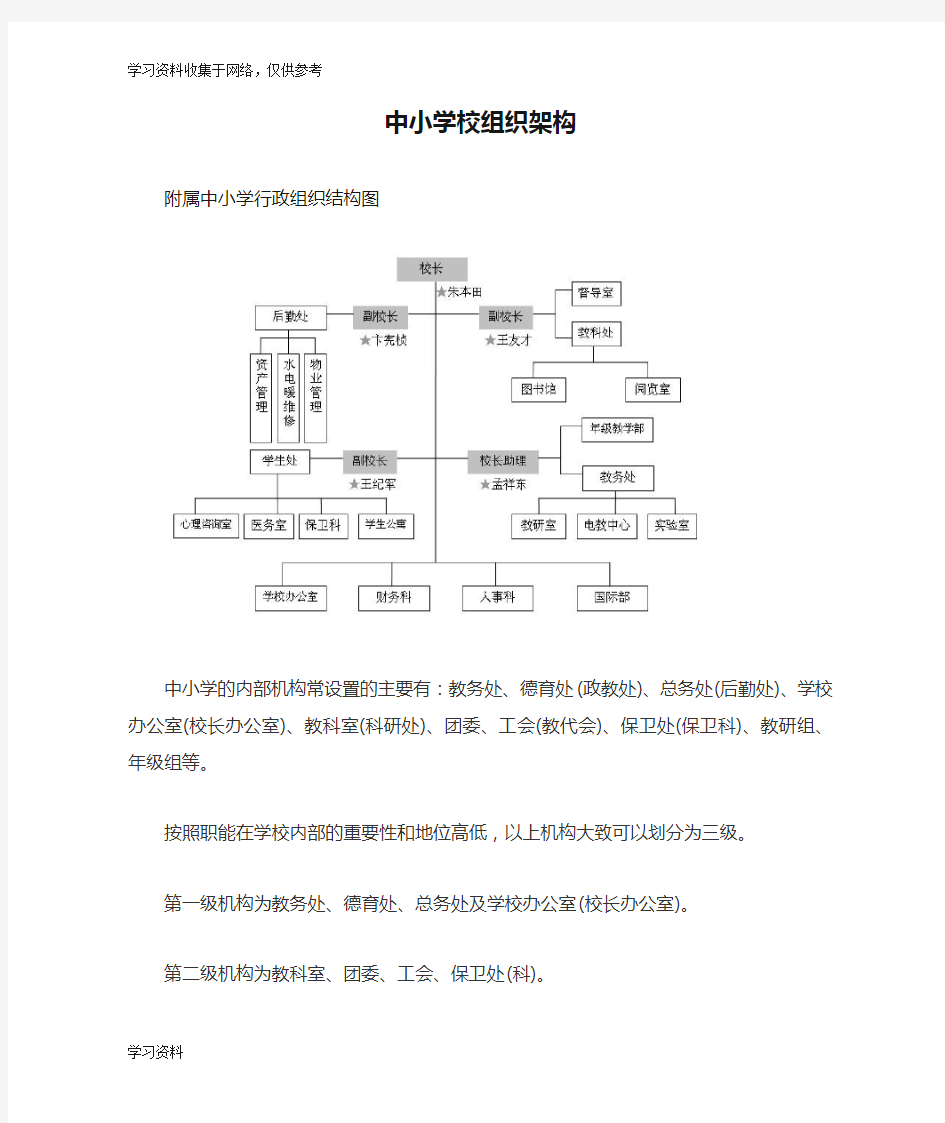 中小学校组织架构