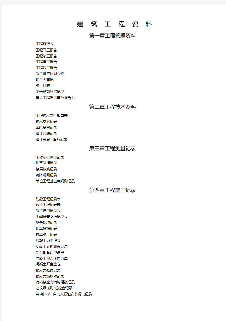 建筑工程内业资料(全套)