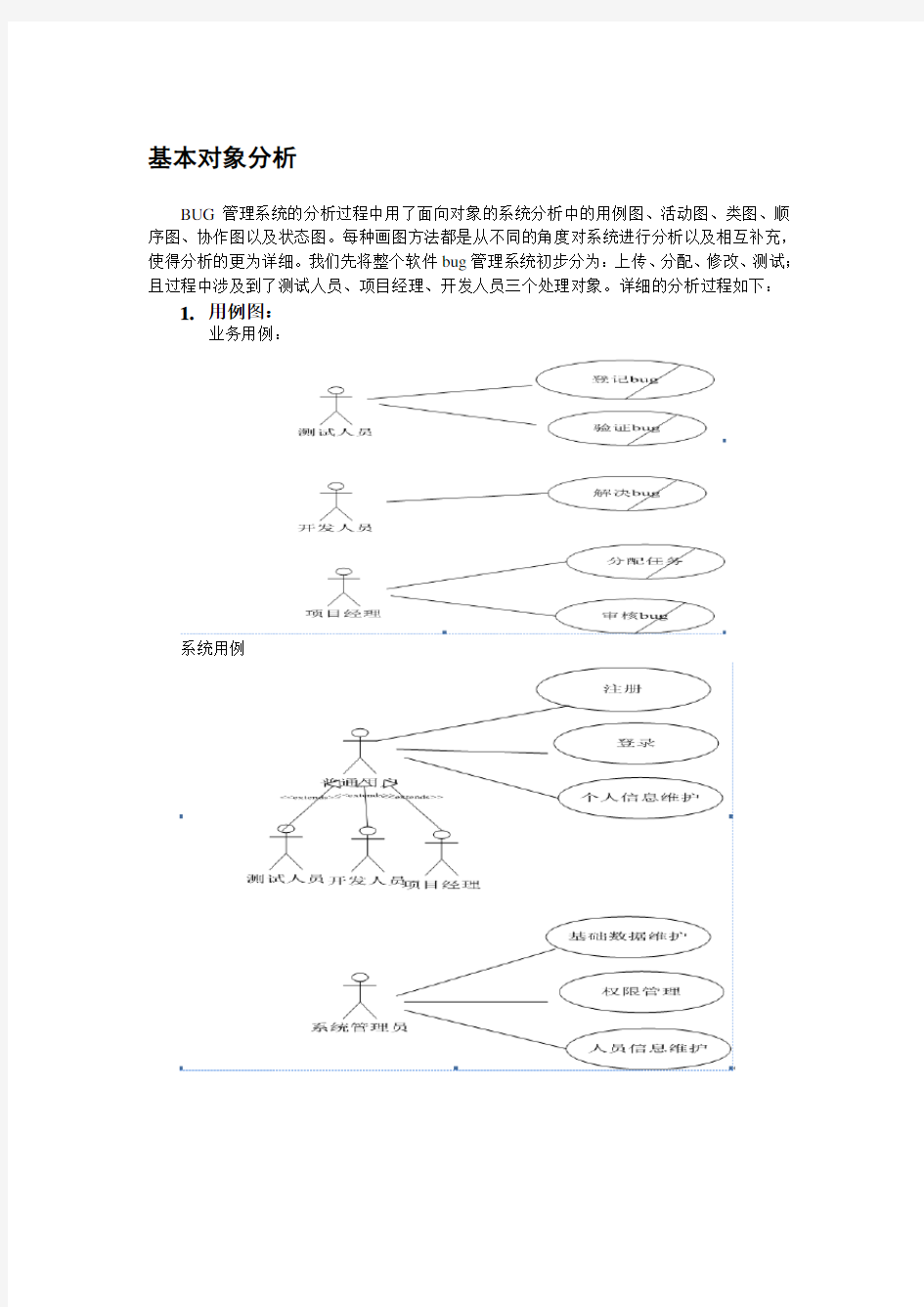 BUG管理系统的UML建模